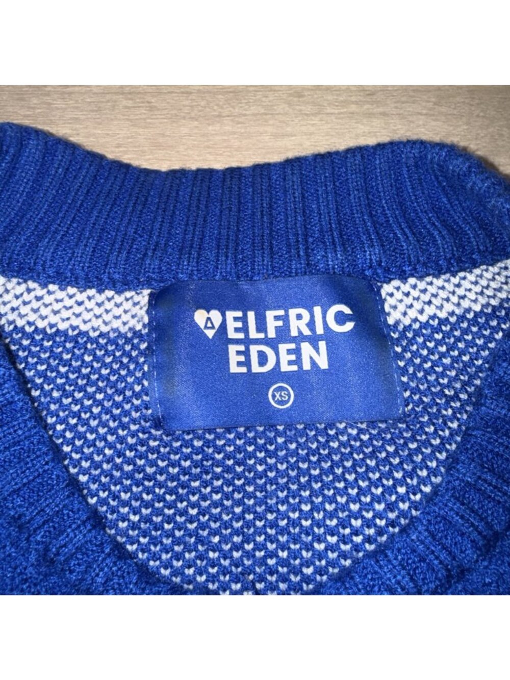 Aelfric Eden Color Block Blue White Knit Racing Cardigan Women's X-Small XS - Picture 2 of 7